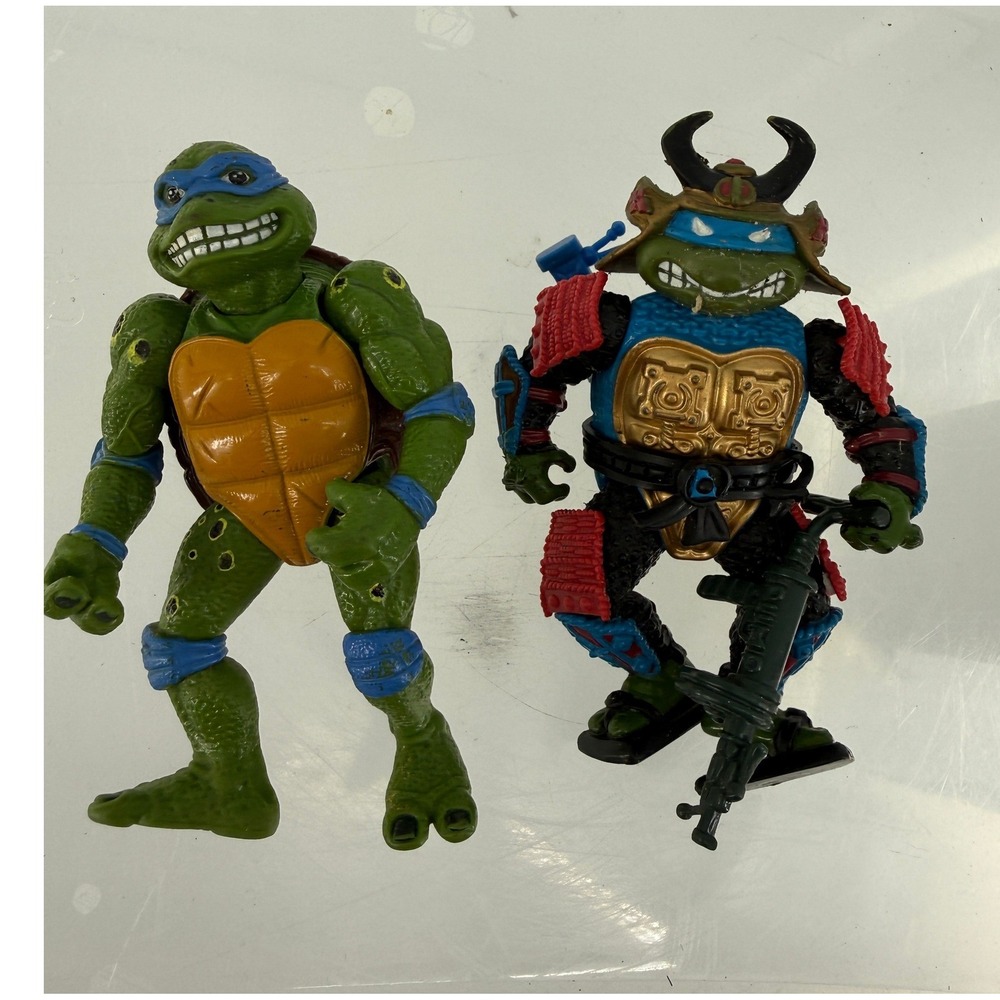 Playmates TMNT Leonardo Lot 1990 Samurai Leo 1992 Vintage Action Figures